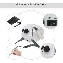 SUPERSELLER Abrasif D'outil Multifonction Perceuse à Ongles électrique Professionnelle 30000 Tr/min E-file Lime à Ongles électrique Broyeur Polisseuse Kit Manucure Pédicure Perceuse Pour Ongles En Gel Acrylique, Blanc -Perceuse Soldes 2022 48888877 4