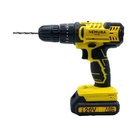 Perceuse à Percussion Sans Fil 20V Avec Batterie 2 Ah Li-ion Et Moteur Brushless - Lampe LED Et Chargeur - Nemura 3 Perceuse à Percussion Sans Fil 20V Avec Batterie 2 Ah Li-ion Et Moteur Brushless - Lampe LED Et Chargeur - Nemura