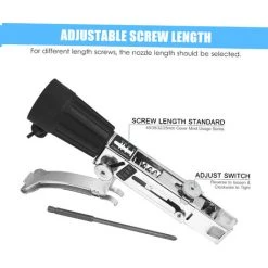 SUPERSELLER Accessoire Pour Une Perceuse Adaptateur De Pistolet à Ongles à Chaîne Automatique Fixation De Perceuse électrique Avec Vis Outil De Travail Du Bois Tournevis à Alimentation Automatique Adaptateur De Clou à Chaîne Pour Pistolet à Ongles Perceuse électrique -Perceuse Soldes 2022 49477261 3