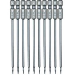SUPERSELLER Accessoire Pour Une Perceuse Jeu D'embouts Torx De Sécurité 10 Pièces Jeu D'embouts Torx Inviolables à Entraînement 1/4" Jeu D'embouts De Tournevis Magnétiques En Acier S2 De 3, 93 Pouces De Long Pour Tournevis électrique Perceuse à Main électrique, T6