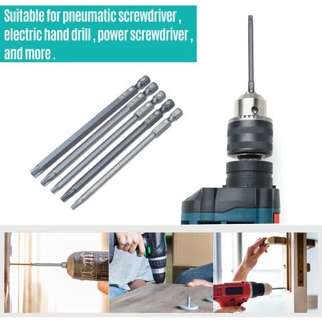 SUPERSELLER Accessoire Pour Une Perceuse Jeu D'embouts Torx De Sécurité 10 Pièces Jeu D'embouts Torx Inviolables à Entraînement 1/4" Jeu D'embouts De Tournevis Magnétiques En Acier S2 De 3, 93 Pouces De Long Pour Tournevis électrique Perceuse à Main électrique, T6 6 SUPERSELLER Accessoire Pour Une Perceuse Jeu D'embouts Torx De Sécurité 10 Pièces Jeu D'embouts Torx Inviolables à Entraînement 1/4" Jeu D'embouts De Tournevis Magnétiques En Acier S2 De 3, 93 Pouces De Long Pour Tournevis électrique Perceuse à Main électrique, T6 – Image 4