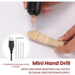 SUPERSELLER Accessoire Pour Une Perceuse Z-U36 Mini Perceuse électrique Portable Perforateur USB 5V Puissance Petit Outil De Meulage Pour Bijoux Perle Résine Bricolage, Black -Perceuse Soldes 2022 49477316 4