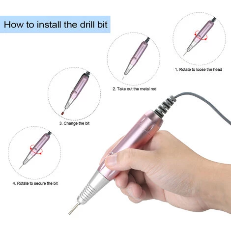 SUPERSELLER Abrasif D'outil Multifonction Professionnel Électrique Nail Art Perceuse Stylo Poignée Fichier Polonais Grind Machine Pièce À Main Manucure Pédicure Outil Nail Art Accessoires, Pink - Rose 5 SUPERSELLER Abrasif D'outil Multifonction Professionnel Électrique Nail Art Perceuse Stylo Poignée Fichier Polonais Grind Machine Pièce À Main Manucure Pédicure Outil Nail Art Accessoires, Pink - Rose – Image 3