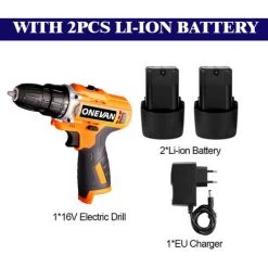 ONEVAN Perceuse électrique 16V Tournevis électrique Sans Fil Batterie Au Lithium Rechargeable Lumières LED Outils électriques Perceuse à Main 2 Vitesses -Perceuse Soldes 2022 49808832 3