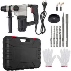 PROSTER Marteau Perforateur 1500W Marteau Perforateur électrique Burineur Outil De Forage Rotatif Perceuse 800r/min Perçage à Percussion -Perceuse Soldes 2022 49817035 5