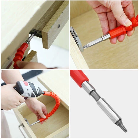 HAPPYSHOPPING Jeu D'arbres Universels Accessoires Pour Perceuse électrique Arbre Flexible Multifonctionnel 10 Embouts De Tournevis 1 Tige D'extension Jeu De Forets Rechargeables Compagnon De Perceuse électrique En Trois Pièces 4 HAPPYSHOPPING Jeu D'arbres Universels Accessoires Pour Perceuse électrique Arbre Flexible Multifonctionnel 10 Embouts De Tournevis 1 Tige D'extension Jeu De Forets Rechargeables Compagnon De Perceuse électrique En Trois Pièces – Image 2