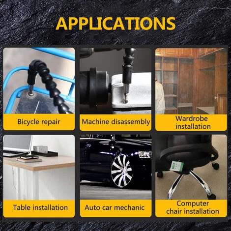 SUPERSELLER Visseuse Et Tournevis électrique 1 Pièces Extension De Foret D'arbre Flexible 11.61 Pouces 295mm Porte-tournevis D'extension D'arbre Perceuse électrique, Noir - Noir 6 SUPERSELLER Visseuse Et Tournevis électrique 1 Pièces Extension De Foret D'arbre Flexible 11.61 Pouces 295mm Porte-tournevis D'extension D'arbre Perceuse électrique, Noir - Noir – Image 4