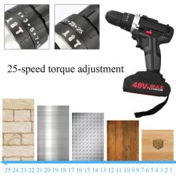 ASUPERMALL Perceuse Sans Fil à Percussion électrique Perceuses à Main Sans Fil à Batterie Au Lithium Rechargeable Haute Puissance, 2 Piles -Perceuse Soldes 2022 50454217 3