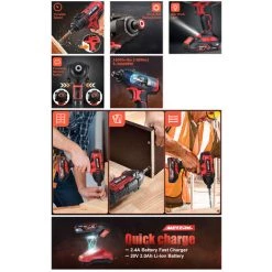 Meterk LCW777-1Aimpact Driver Set EU -Perceuse Soldes 2022 50836928 3