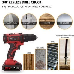 LIFCAUSAL Perceuse électrique Sans Fil Multifonctionnelle Batterie Au Lithium Haute Puissance Perceuses à Main Rechargeables Sans Fil Moteur De Brosse Maison Bricolage Outils électriques -Perceuse Soldes 2022 51060507 5