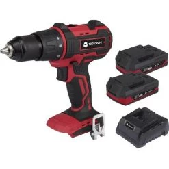 Perceuse à Percussion Sans Balai Avec 2 Batteries Li-Ion TOOLCRAFT ASBS-800 A / TAWB-200 20 V 2000 MAh