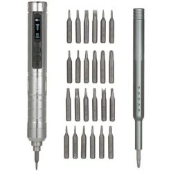 SUPERSELLER Visseuse Et Tournevis électrique SEQURE Kit De Tournevis Pour Stylo électrique Intelligent 245 Tr/min Avec 24 Embouts De Tournevis Magnétiques Et Lumière LED Pour Réparation électronique, Argent -Perceuse Soldes 2022 51246112 2