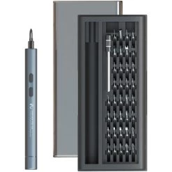 IFu Precision Tournevis électrique Vitesse Maximale à Vide 200r/min 37Pcs Bit D2 Plus Métal Gris