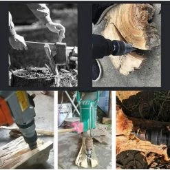 ELLE Perceuse Conique à Bois à Haut Rendement, Perceuse à Bois Pour Fendre, Chauffer Et Couper Le Bois, Perceuse électrique à Hachette Domestique (foret 32 ​​mm + 3 Dents) -Perceuse Soldes 2022 51438822 5