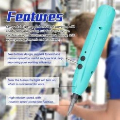 SUPERSELLER Visseuse Et Tournevis électrique Tournevis électrique Rechargeable USB Sans Fil Mini Outil électrique Tournevis Multifonction Pour Réparer L'appareil électronique D'horloge, Vert - Vert -Perceuse Soldes 2022 51538478 4