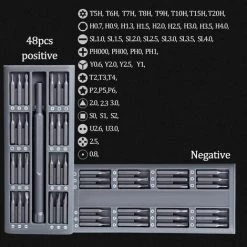 LITZEE Tournevis Precision Iphone,48pcs Mini Kit Tournevis Réparation De Téléphone Portable Acier Pour Outil S2, Modèle De Téléphone Portable, Appareil Photo, Ordinateur -Perceuse Soldes 2022 51548996 3