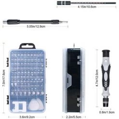 LITZEE 120 En 1 Tournevis Precision Kit Tools, Portable Kit Tournevis De Précision Magnétique Tournevis Outils De Réparation Pour Ordinateur/Laptop/iPhone/Lunettes/Montre/Smartphone (Noir) -Perceuse Soldes 2022 51552955 5