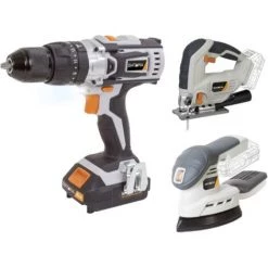 BATAVIA Perceuse, Scie Sauteuse Et Ponceuse Sans Fil - 18 V | Incl. 2x Batterie Et Chargeur | Plateforme De Batterie MaxxPack