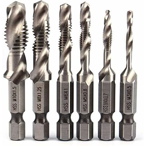 QERSTA Forets à Queue Hexagonale Robinet Hexagonal HSS 1/4" M3 M4 M5 M6 M8 M10 Forets Pour Tarauds Métriques (M3+M4+M5+M6+M8+M10) 3 QERSTA Forets à Queue Hexagonale Robinet Hexagonal HSS 1/4" M3 M4 M5 M6 M8 M10 Forets Pour Tarauds Métriques (M3+M4+M5+M6+M8+M10)
