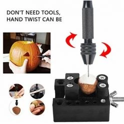 QERSTA MIni Perceuse à Main Twist Drill Bits +25 Micro Forets Hélicoïdaux Sans Fil En Aluminium Pin Vise Outils Rotatifs Forets Hélicoïdaux Adjustable Pyrogravure Maison Plastique Trou Cuivre -Perceuse Soldes 2022 51901888 3