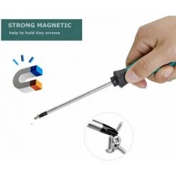 QERSTA Lot De 6 Tournevis Magnétiques Robustes En Chrome Vanadium Avec 3 Têtes Plates Et 3 Cruciformes - Avec étui -Perceuse Soldes 2022 51901924 3