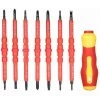 QERSTA Jeu De Tournevis, Tournevis Électricien, Isolés Tournevis, Screwdriver Insulated Avec Poignée, Tournevis Isolant Magnétique Interchangeable, Kit D'Outils De Réparation -Perceuse Soldes 2022 51901978 1