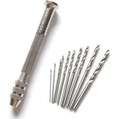 QERSTA Mini Perceuse à Main Avec 10 Embouts Micro Torsadés Pour Marionnette (0,8-3,0 Mm) Outils Rotatifs, Outils De Loisirs