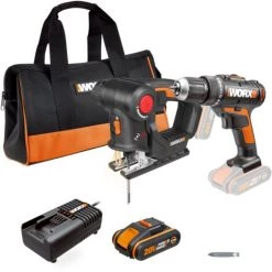 WORX Perceuse-visseuse + Scie Sauteuse Sur Batterie WX931 (1 Batterie)