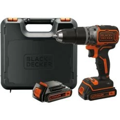 WEBMARKETPOINT Perceuse Sans Balais Black & Decker 18VP Avec 2 Piles