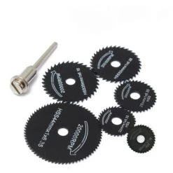 THSINDE Lot De 7 Lames De Scie Pour Outils Rotatifs (acier Nitruré) Mini Jeu De Lames De Scie Circulaire, Disques De Coupe De Bois, Mini Perceuse Avec Tige D'extension Pour Outils Rotatifs Dremel