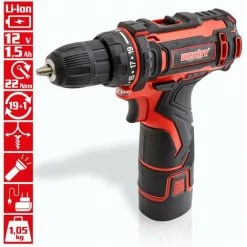 Hecht 1242 Tournevis Sans Fil 12 V Li-Ion LED Perceuse Mini Visseuse Puissant Et Maniable Avec Rotation Gauche Et Droite