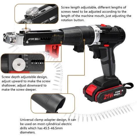 SUPERSELLER Perceuse électrique 3 En 1 Mini Tournevis Multifonctionnel Réglage Des Voies De Rotation 25 Engrenages De Couple Mchine De Forage Réglable Avec Adaptateur De Clou De Chaînes,Prise UE - Prise UE 5 SUPERSELLER Perceuse électrique 3 En 1 Mini Tournevis Multifonctionnel Réglage Des Voies De Rotation 25 Engrenages De Couple Mchine De Forage Réglable Avec Adaptateur De Clou De Chaînes,Prise UE - Prise UE – Image 3