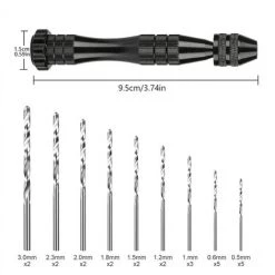 SUPERSELLER 26 Pièces Forets à Main Ensemble Perceuse à Main En Alliage D'aluminium + 25 Pièces Forets Hélicoïdaux En Acier à Grande Vitesse Petit étau à Broche De Mandrin Manuel - 26 Pièces - 26 Pièces -Perceuse Soldes 2022 53506287 4