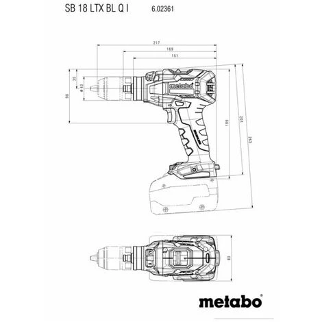 METABO® Metabo Perceuse à Percussion Sans Fil 18V SB 18 LTX BL Q I / 2x Batterie 5,2 Ah, MetaBox 145 L 5 METABO® Metabo Perceuse à Percussion Sans Fil 18V SB 18 LTX BL Q I / 2x Batterie 5,2 Ah, MetaBox 145 L – Image 3