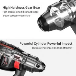 SUPERSELLER Perceuse à Percussion Rotative 21 V Sans Balais à 4 Fonctions, Poignée Réglable SDS-plus De 1 Pouce, Kit De Démolition De Perceuse Sans Fil à 980 Tr/min Avec 9 Accessoires Et Boîte De Transport - Prise EU Batterie 1x6.0Ah -Perceuse Soldes 2022 53820128 3