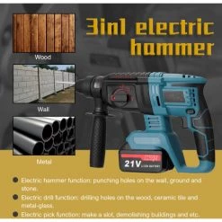 SUPERSELLER Marteau Rotatif Multifonctionnel Marteau De Démolition électrique Perceuse à Percussion Poinçon Outils électriques - Prise UE -Perceuse Soldes 2022 53820214 4