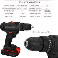 SUPERSELLER Perceuse Sans Fil à Percussion électrique Multifonctionnelle 21V Batterie Au Lithium Haute Puissance Perceuses à Main Rechargeables Sans Fil Maison Bricolage Outils électriques - UE-2 9 SUPERSELLER Perceuse Sans Fil à Percussion électrique Multifonctionnelle 21V Batterie Au Lithium Haute Puissance Perceuses à Main Rechargeables Sans Fil Maison Bricolage Outils électriques - UE-2 -Perceuse Soldes 2022 53820381 3