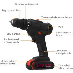 SUPERSELLER Perceuse Sans Fil à Percussion électrique Multifonctionnelle 21V Batterie Au Lithium Haute Puissance Perceuses à Main Rechargeables Sans Fil Maison Bricolage Outils électriques - UE-2 11 SUPERSELLER Perceuse Sans Fil à Percussion électrique Multifonctionnelle 21V Batterie Au Lithium Haute Puissance Perceuses à Main Rechargeables Sans Fil Maison Bricolage Outils électriques - UE-2 -Perceuse Soldes 2022 53820381 5
