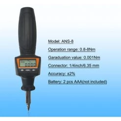 SUPERSELLER ENS-8 Mini Tournevis Dynamométrique Numérique 1/4" Avec Sonnerie Et Alarme Flash LED Plage De Couple Sans Fil à Double Sens 0,8 à 8 N.m Tête Interchangeable - ENS-8 -Perceuse Soldes 2022 53820399 5