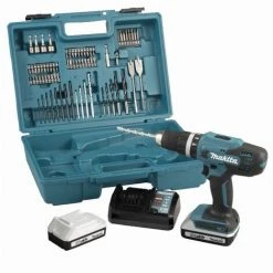 Perceuse Visseuse à Percussion 18V 42 Nm MAKITA 2 Batt.BL1820G + Chargeur + 74 Pièces - HP488DAEX1