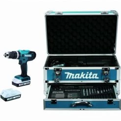Perceuse Visseuse à Percussion 18V 42 Nm MAKITA 2 Batt.BL1820G + Chargeur + 70 Pièces - HP488DAEX2