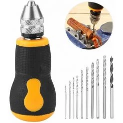 Micro Mini Outil De Perceuse à Main, Outil Portable Ensemble De Petite Perceuse Manuelle Et 10 Pcs Forets Hélicoïdaux 0.8–3.0 Mm Precision Broches Étau Travail Du Bois Perceuse Manuelle Macaron -Perceuse Soldes 2022 54481075 5