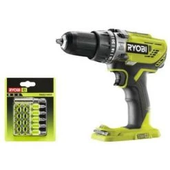 Pack RYOBI Perceuse à Percussion 18V OnePlus R18PD3-0 - 21 Accessoires De Vissage Avec Racks De Rangement RAK21MSD