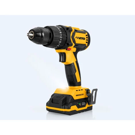 VITO PRO-POWER Perceuse Visseuse 20V + 2 Batteries Lithium 2Ah VITOPower Moteur Brushless + Chargeur + Coffret Accessoires De Vissage 7 VITO PRO-POWER Perceuse Visseuse 20V + 2 Batteries Lithium 2Ah VITOPower Moteur Brushless + Chargeur + Coffret Accessoires De Vissage – Image 5