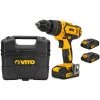 VITO PRO-POWER Perceuse Visseuse 18V + 2 Batteries Lithium 2.0 Ah + Mallette 18 Accessoires VITO