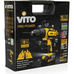VITO PRO-POWER Perceuse Visseuse 18V + 2 Batteries Lithium 2.0 Ah + Mallette 18 Accessoires VITO 11 VITO PRO-POWER Perceuse Visseuse 18V + 2 Batteries Lithium 2.0 Ah + Mallette 18 Accessoires VITO -Perceuse Soldes 2022 54690929 5