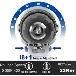 TEETOK 12V Perceuse Visseuse ¨¤ Percussion Sans Fil 45Nm Batterie 1,5Ah + Chargeur Inclus Li-Ion Avec 5 Forets + 6 Embouts + 1 Adaptateur -Perceuse Soldes 2022 54726886 4