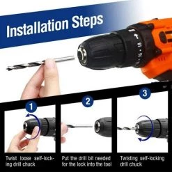 TEETOK 12V Perceuse Visseuse ¨¤ Percussion Sans Fil 45Nm Batterie 1,5Ah + Chargeur Inclus Li-Ion Avec 5 Forets + 6 Embouts + 1 Adaptateur -Perceuse Soldes 2022 54726886 5