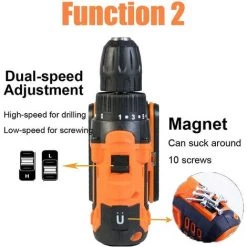 TEETOK Ensemble De Perceuse ¨¦lectrique Portable Sans Fil 21V Avec Batterie Rechargeable Au Lithium-ion 1500mAh 17 +1 R¨¦glage De Couple Contr?le De Vitesse Variable 45N.m, Accessoires 29PCS, ¨¦tui De Transport -Perceuse Soldes 2022 54726887 4