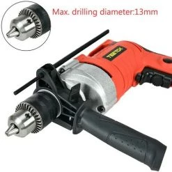 TEETOK Perceuse ¨¤ Percussion Perceuses ¨¤ Percussion 750W 3000 RPM, Fonction Marteau Et Foret, Poign¨¦e Rotative ¨¤ 360¡ã, Jauge De Profondeur, Avec 11pcs Kit D'accessoires -Perceuse Soldes 2022 54726900 3